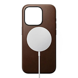 Nomad Coque Modern en Cuir pour iPhone 15 Pro Marron foncé pas cher