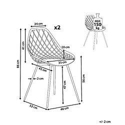 Avis Beliani Chaise de salle à manger Set de 2 Noir CANTON