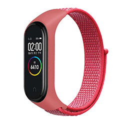 Bracelet en nylon réglable pour votre Xiaomi Mi Band 3/4/5/6/7 - Hibiscus rose