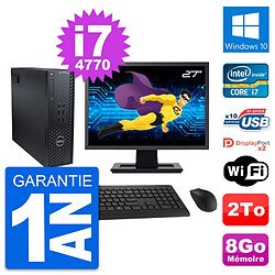 PC Dell T1700 SFF Ecran 27" Intel i7-4770 RAM 8Go Disque 2To Windows 10 Wifi - Occasion