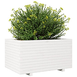 Avis vidaXL Jardinière blanc 90x60x49,5 cm bois de pin massif