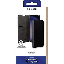 Bigben Etui Folio Wallet noir avec support vidéo pour Samsung Galaxy S24 - 65% Plastique recyclé Certifié GRS