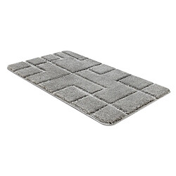 RUGSX Tapis de salle de bain SUPREME LINES, lignes, antidérapant, doux - gris 50x80 cm