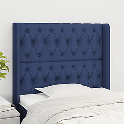 Maison Chic Tête de lit scandinave avec oreilles,meuble de chambre Bleu 103x16x118/128 cm Tissu -MN94647