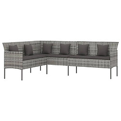 Acheter Maison Chic Mobilier à dîner 2 pcs de jardin avec coussins - Ensemble table et chaises d'extérieur - Salon/Mobilier de jardin classique gris rotin -MN71978