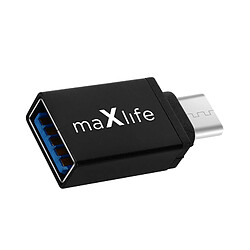 Adaptateur USB-A Femelle vers USB-C Mâle Ultra-compact Maxlife Noir