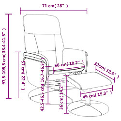 vidaXL Fauteuil inclinable avec repose-pied gris clair velours pas cher