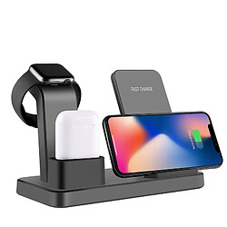 Chrono Support de charge sans fil ZIKU Chargeur sans fil 3 en 1 Station d'accueil de charge rapide pour Airpods Pro Apple Watch 6/5/4/3/iPhone 11/pro mas X/XR/Xs Max/8/Plus,(noir)