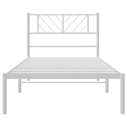 Maison Chic Lit adulte - Cadre de lit métal avec tête de lit,Structure du lit Contemporain pour chambre blanc 80x200 cm -MN83748 pas cher