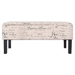 Avis Mendler Banc/coffre de rangement Renens, 95x36x44, tissu ~ motif écriture