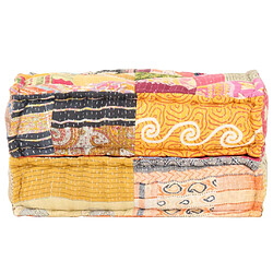 Avis Decoshop26 Coussin de sol pouf repose-pieds 60x70x36 cm en tissu patchwork DEC021303