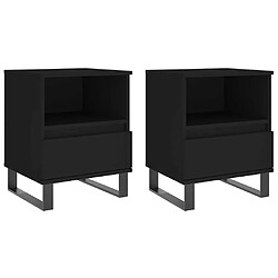 vidaXL Tables de chevet 2 pcs noir 40x35x50 cm bois d’ingénierie