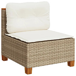 Avis vidaXL Salon de jardin avec coussins 4 pcs beige résine tressée