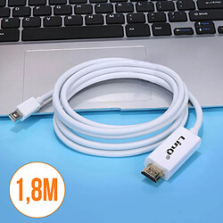 Câble Vidéo Mini DisplayPort Mâle vers HDMI Mâle 1.8m LinQ Blanc pas cher