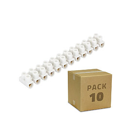 Ledkia Pack 10 Dominos de Connexion Électrique 12 Plots Blanc 6 mm