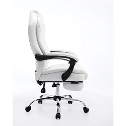 Avis Decoshop26 Fauteuil de bureau ergonomique en synthétique blanc avec repose-pieds et accoudoirs BUR10378