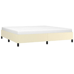 Avis Maison Chic Lit adulte - Lit simple Cadre de lit,Structure du lit Contemporain Crème 200x200 cm Similicuir -MN87818