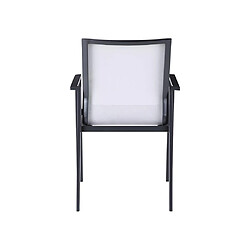 Acheter Vente-Unique Lot de 2 fauteuils de jardin empilables en aluminium et textilène - Gris clair et noir - VALERA de MYLIA