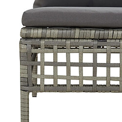 Acheter vidaXL Salon de jardin 6 pcs avec coussins Gris Résine tressée