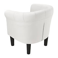 Avis Helloshop26 Fauteuil lounge chaise siège synthétique 70 cm blanc 03_0001932