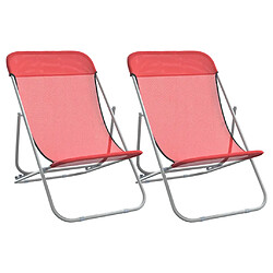 vidaXL Chaises plage pliantes lot de 2 textilène acier enduit poudre