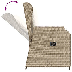 Acheter vidaXL Salon de jardin avec coussins 3 pcs beige résine tressée