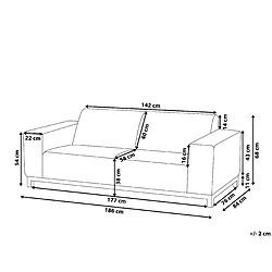 Beliani Canapé de jardin 3 places en tissu beige / pieds blancs ROVIGO