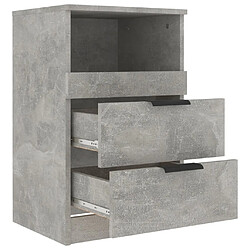 Maison Chic Table de chevet Table de Nuit Meuble de Rangement Gris béton Bois d'ingénierie pas cher