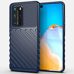 Coque en TPU peau de sergé souple bleu pour votre Huawei P40 Pro