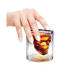 Totalcadeau Verre cylindrique double paroi tête de mort