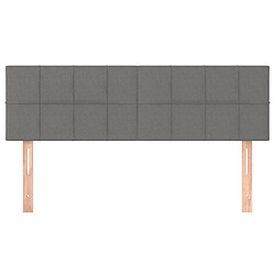 Avis vidaXL Tête de lit à LED Gris foncé 144x5x78/88 cm Tissu