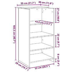 vidaXL Bureau réception chêne artisanal 55x50x103,5 cm bois ingénierie pas cher