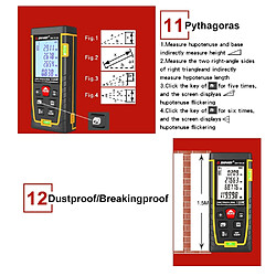 Wewoo Télémètre à bulle horizontale double distance Laser Range Meter Outil à main SW-TG120 pas cher