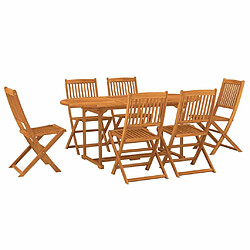 Ensemble à manger de jardin 7 pcs,Table et chaise à dîner bois d'acacia massif -MN56262