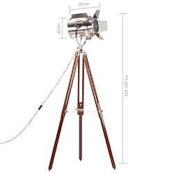 vidaXL Lampadaire à trépied bois de manguier massif 180 cm pas cher