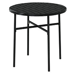 Maison Chic Mobilier à dîner 3 pcs de jardin - Ensemble table et chaises d'extérieur - Salon/Mobilier de jardin classique Résine tressée Noir -MN62136 pas cher