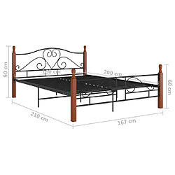 vidaXL Cadre de lit sans matelas noir métal 160x200 cm pas cher