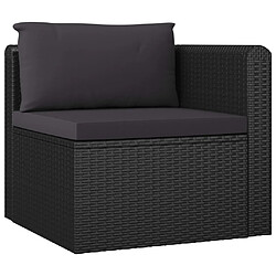 Maison Chic Salon de jardin 9 pcs + coussins - Mobilier/Meubles de jardin - Table et chaises d'extérieur Résine tressée Noir -MN47377 pas cher