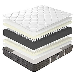 Avis LUXURY LITERIE Matelas Zen (20 cm) et Oreiller, mousse haute densité, ferme, face été/hiver, 140x200cm