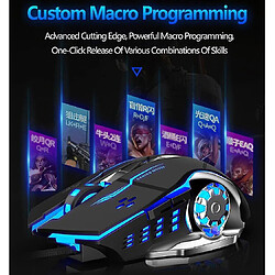 Avis Universal Maison de jeu filaire 6 boutons programmables souris ergonomiques souris lumineuses LED colorées pour ordinateur PC