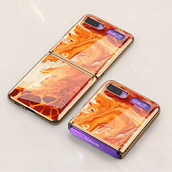 Coque en métal pliage peint orange pour votre Samsung Galaxy Z Flip