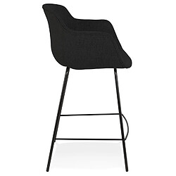 Avis Alterego Tabouret snack mi-hauteur 'FORTI MINI' en tissu noir