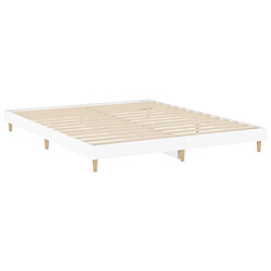 Maison Chic Lit adulte - Lit simple Cadre de lit,Structure du lit Contemporain blanc 140x200 cm bois d'ingénierie -MN32652 pas cher