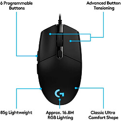 Universal Souris gaming optique 8000dpi 16,8m couleur personnalisée 6 boutons fil blanc noir souris