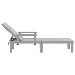 Maison Chic Chaise longue, Transat gris 159x68x83,5 cm polypropylène pas cher