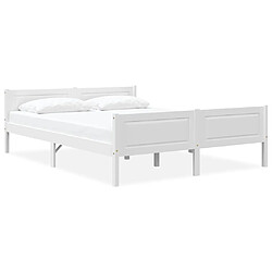 vidaXL Cadre de lit sans matelas bois massif de pin blanc 140x200 cm 