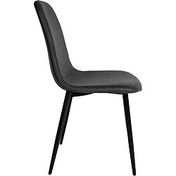 Avis Decoshop26 Lot de 4 chaises de salle à manger design moderne avec pieds en métal noir assise PVC noir 10_0001823