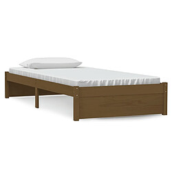 vidaXL Cadre de lit sans matelas marron miel bois massif 90x190 cm