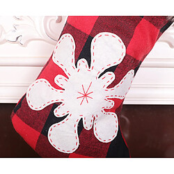 C336 Christmas Rouge et Noir Gingham Snowflake Chaussettes Sac-cadeau Sac cadeau de Noël sac de bonbons Sac de bonbons Pendentif Décorations de Noël