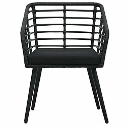 Maison Chic Table de bistro et chaises d'extérieur 3 pcs,Ensemble de bistro de jardin pour relax Résine tressée Noir -GKD246951 pas cher